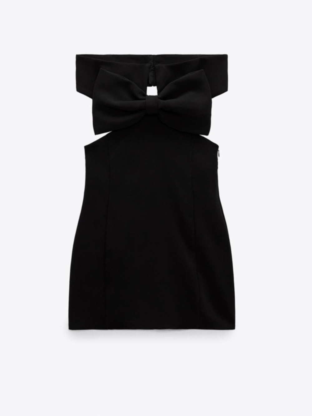 Zara Black Mini Dress with Bow Detail